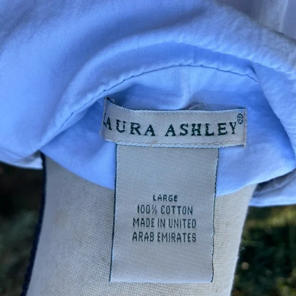 Vintage 90s Laura Ashley Long Sleeve FullLength Cotton Nightgown Dress L - Picture 4 of 8